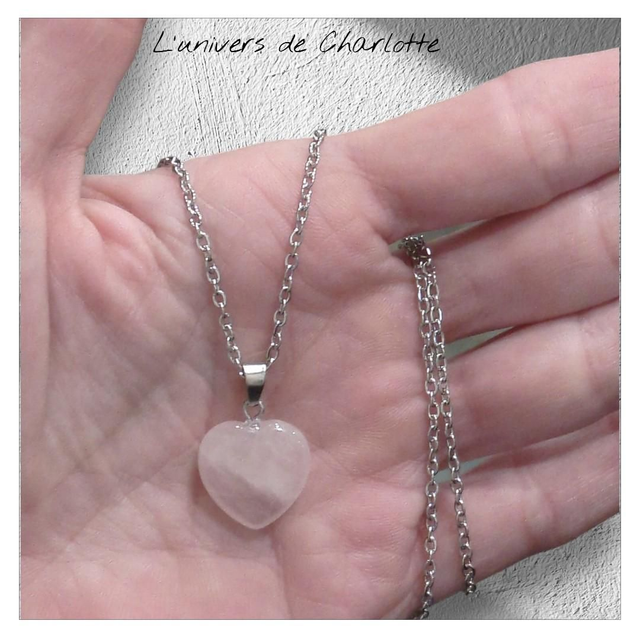 Pendentif "Quartz rose" coeur PN-550