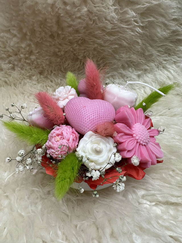 Bouquet de fleurs en cire éternel