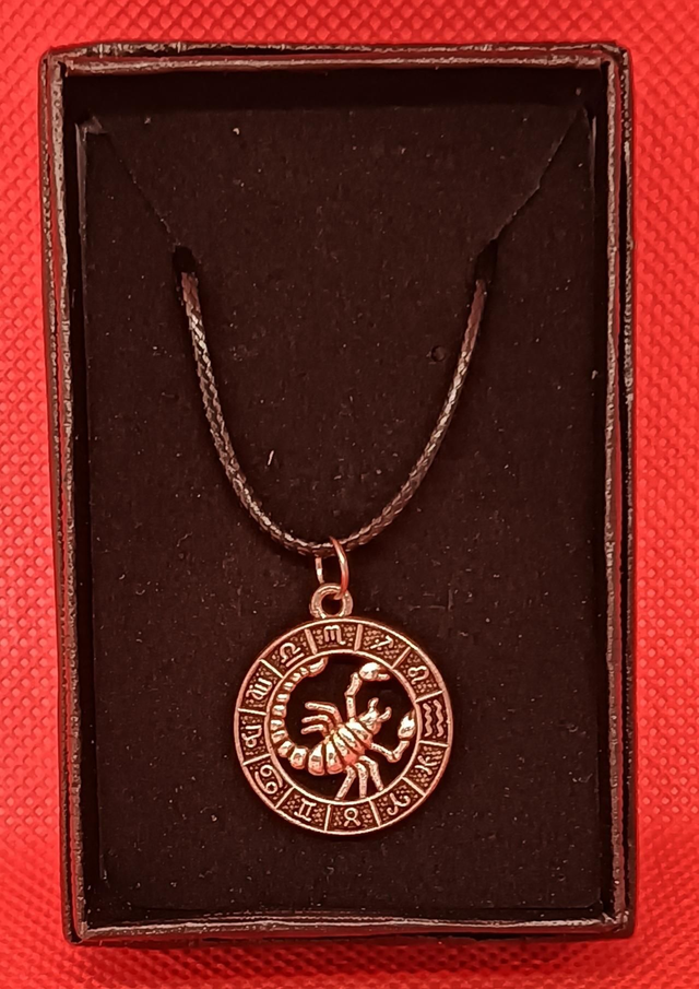 Tibetan Silver Scorpio Horoscope Pendant Necklace.