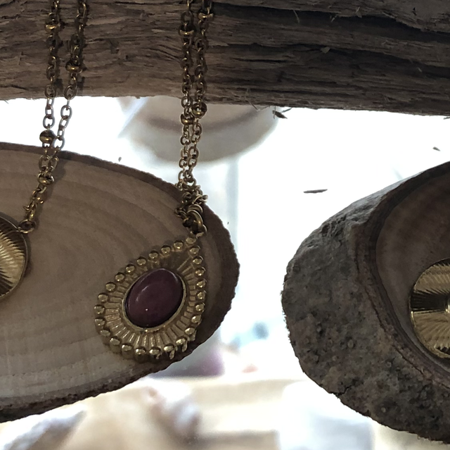 Chaîne inox &amp; rhodonite