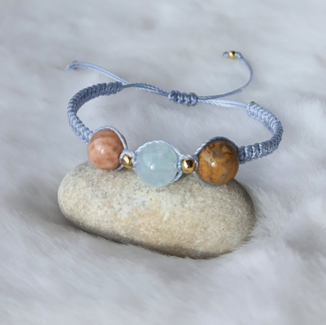 Bracelet Synergie 3 pierres "Essence de gaieté"