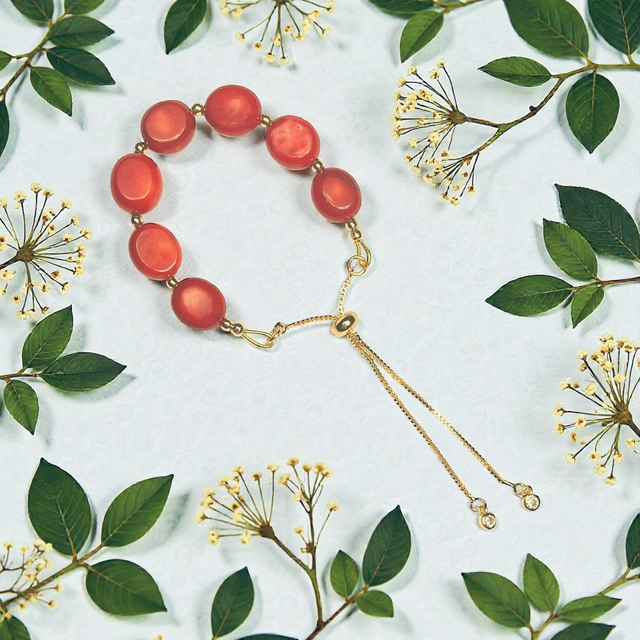 Bamboo coral adjustable bracelet 
