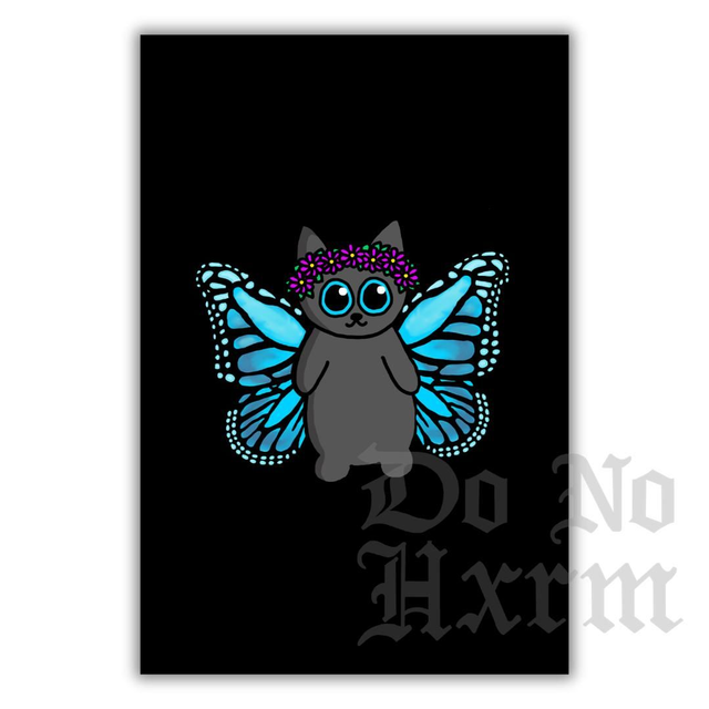 Butterfly Cat Art Print (6x4)