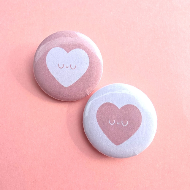Smiling heart - metal pins