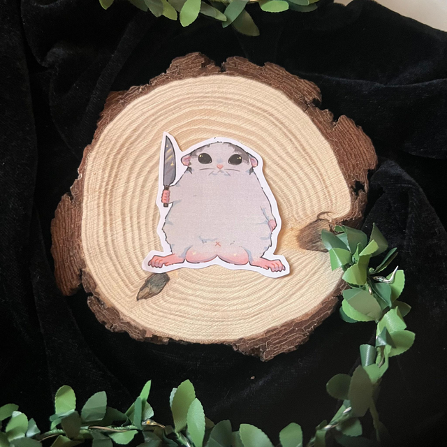 Sticker Rata // rata con cuchillo