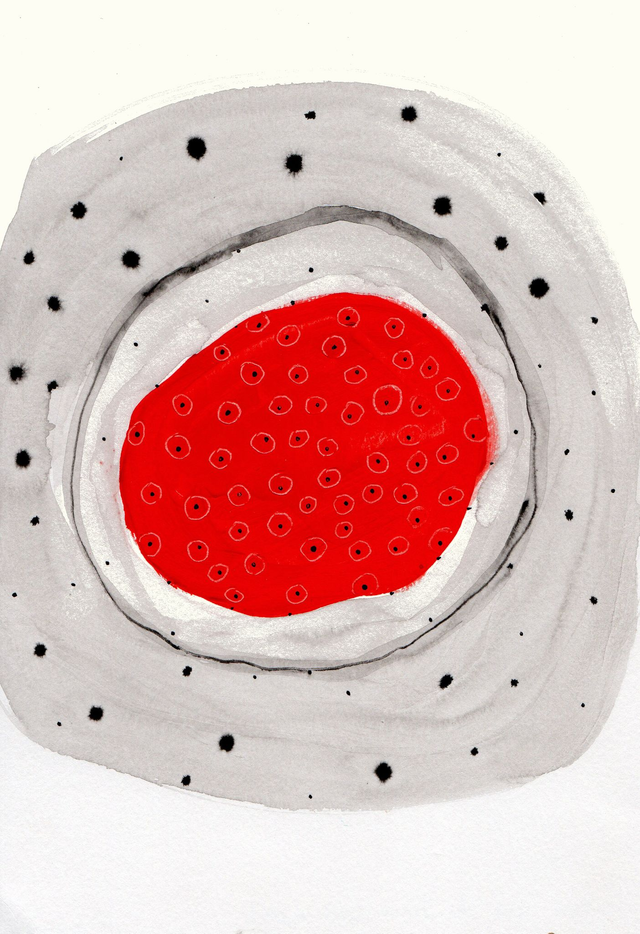 Encre originale et unique pour le livre « Les comptines du week-end ». Titre : Pourvu que la terre soit ronde