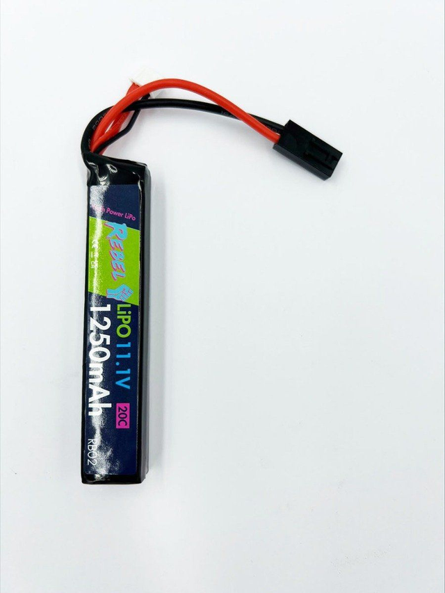 Rebel Battery - 1250mAh Lipo 11.1V 20C Stick - Mini Tamiya