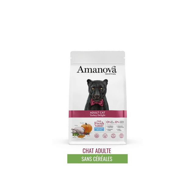 Amanova Croquettes chat adulte dinde &amp; citrouille