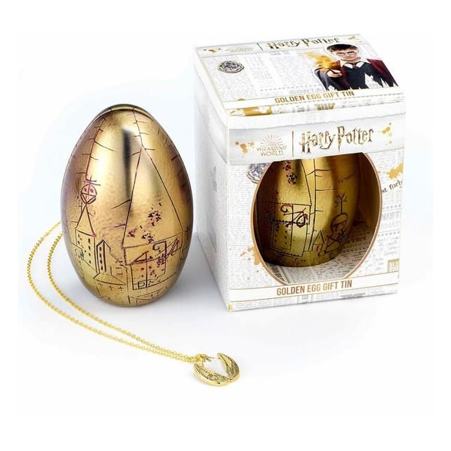 The Carat Shop Boxed Golden Egg Gift Tin With Necklace - Gold