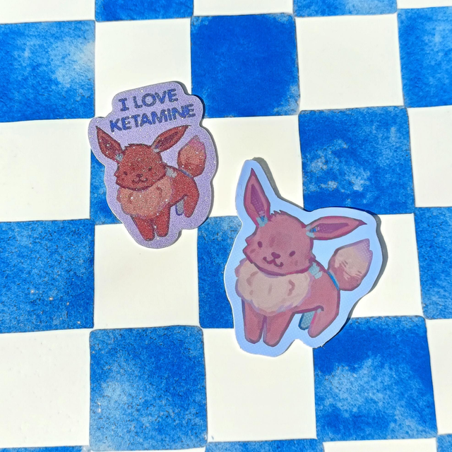 sillies - vinyl / sand glitter sticker