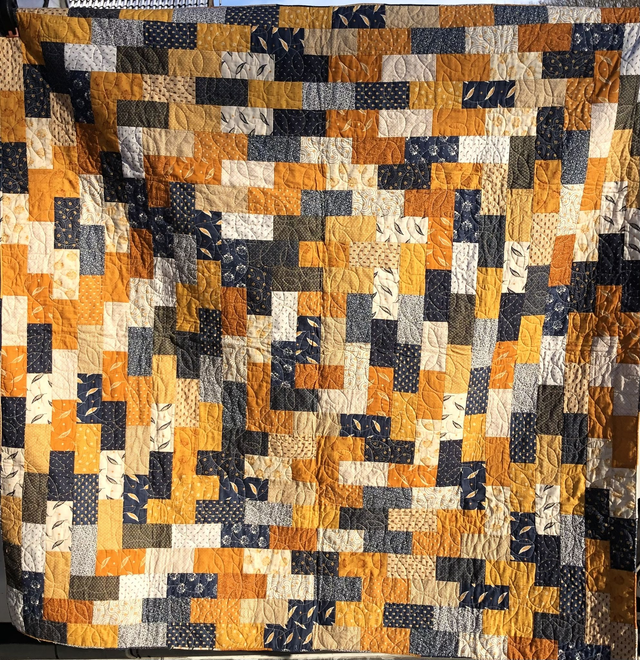 Indigo Cheddar Potato Chip Quilt Kit