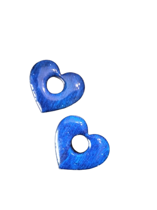 Cœur Azur" – Pampille en Bois & Résine Bleue