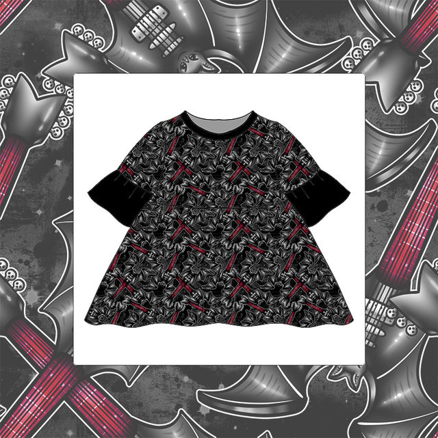 Bat Guitars Bell Sleeve Dress