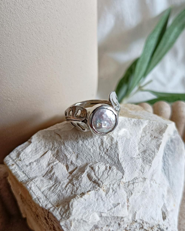 Anello Monstera e Perla