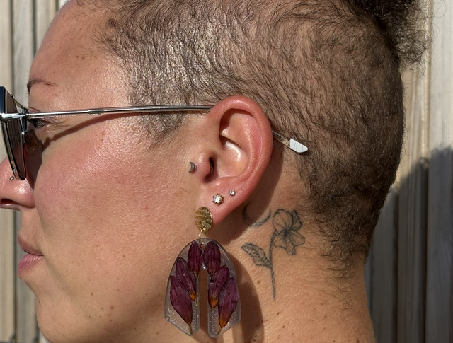 Boucles d’oreilles résine et gerbera