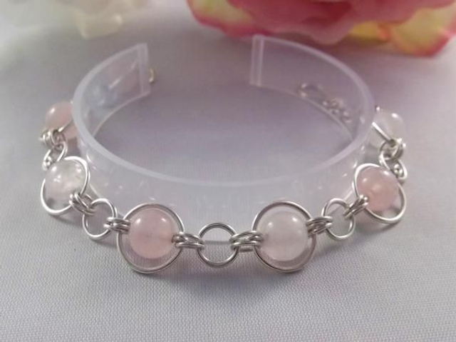Rose quartz circles bracelet