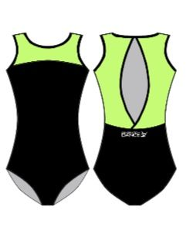 Black and Green Crossover Leotard (ULE007)