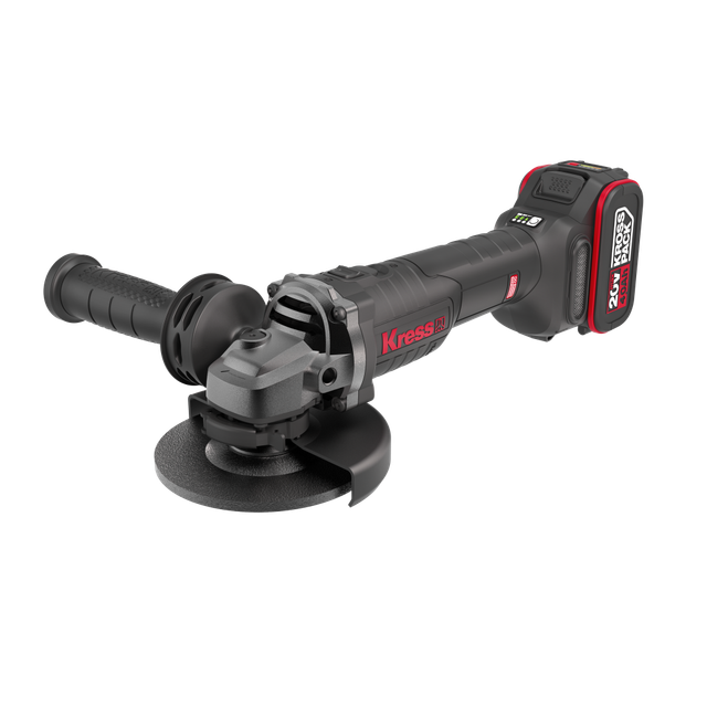 Mini amoladora 125cm Brushless 20V  KRESS  (Cargador 6A + 2 Baterías 5.0Ah + Maletín)  KUH10.4