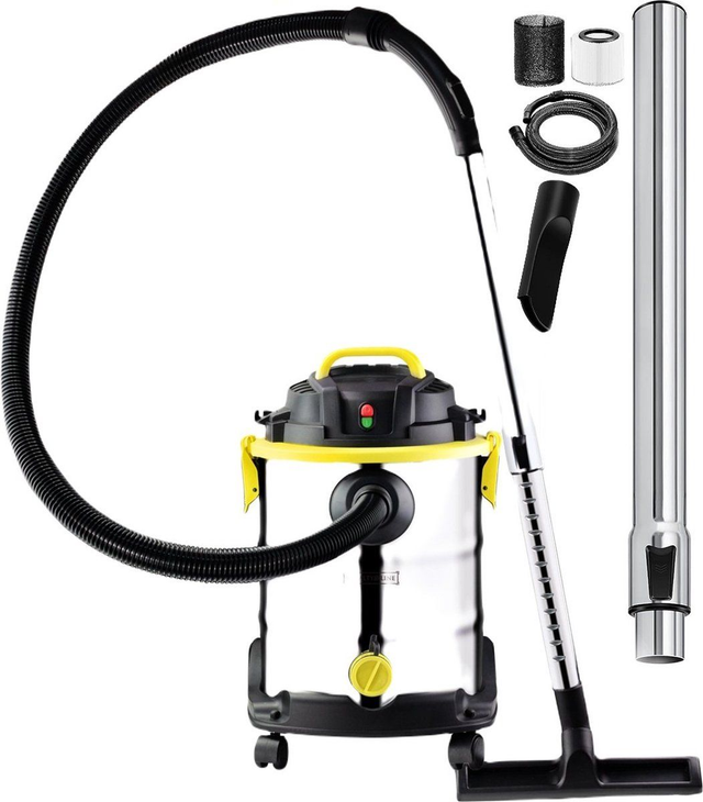 Royalty Line® WDVC25 Waterstofzuiger - Waterzuiger - Reservoir 25 Liter - Nat en Droogzuiger - 1400W - Alleszuiger Met Blaasfunctie - Bouwstofzuiger