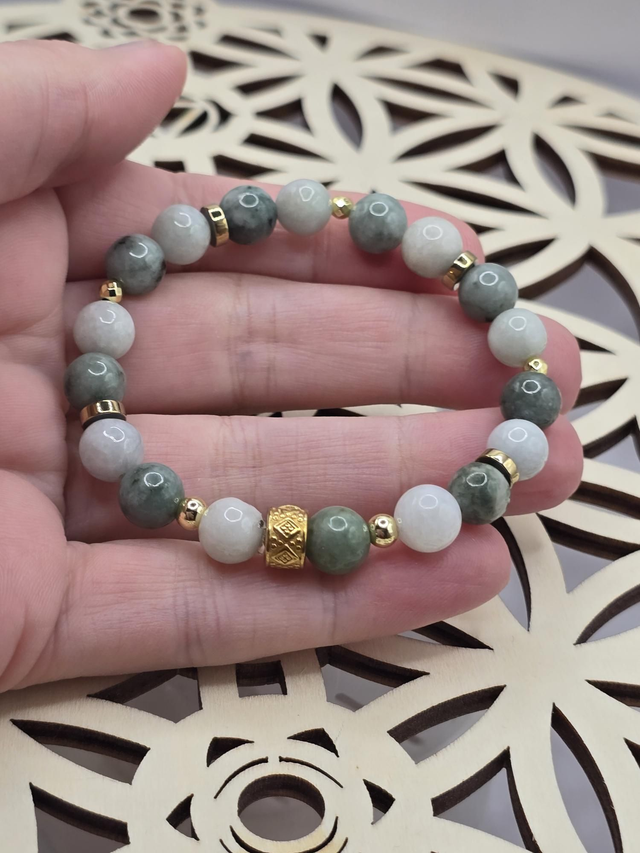 Bracelet Jade bicolore 0,8 cm