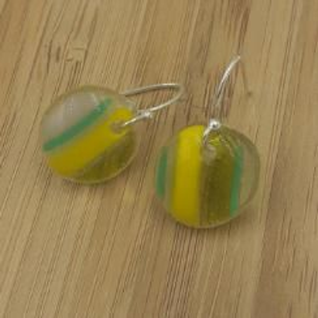 Unique striped pastel drop earrings 