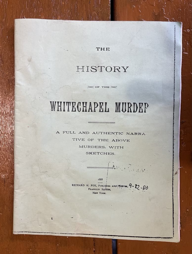 The History of the Whitechapel Murders (1888 facsimile)