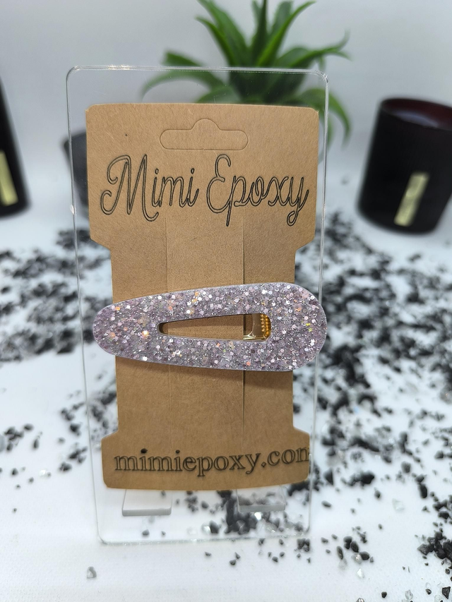 Barrette à cheveux paillettes argentées 