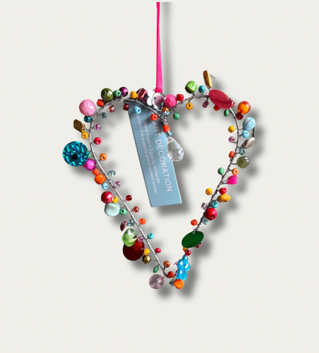 Beaded Heart Tree Decoartion