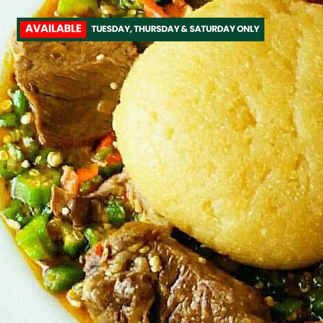 14. Okra soup - Available: Tuesday, Thursday and Saturday only.