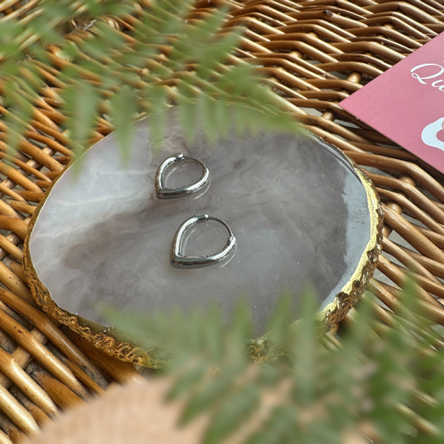 Créoles argentés - Gouttes 18 mm