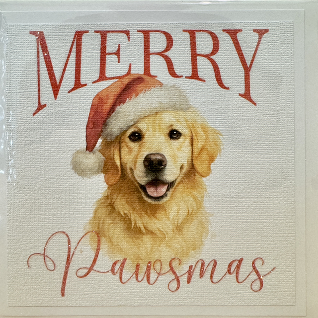 Golden Retriever Pawsmas Card