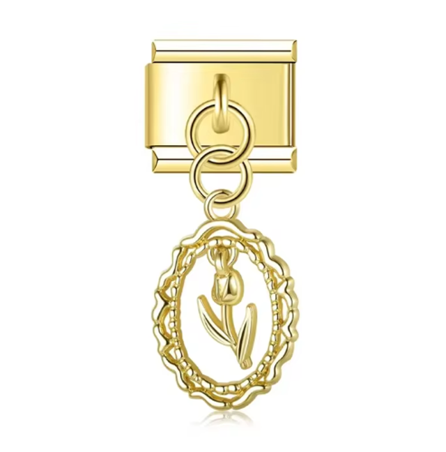 Charm Tulipán con Marco Dorado