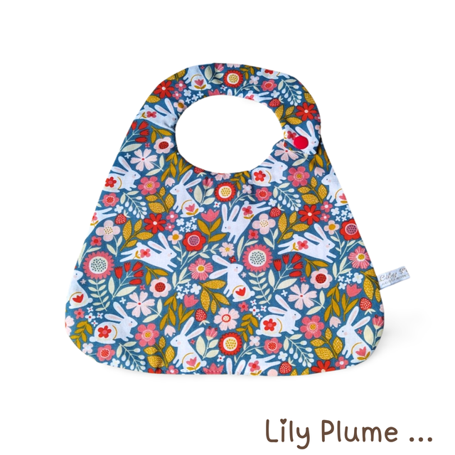 Bavoir pression lapins