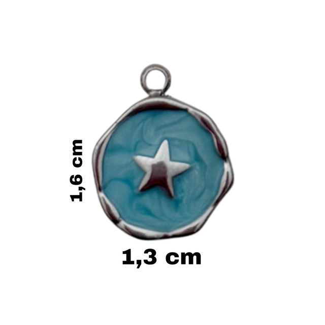 Charms stella smaltata celeste 