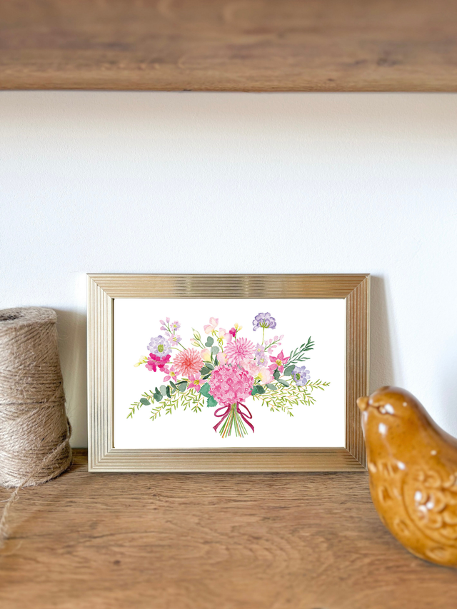 Illustration Bouquet Éternel romantique
