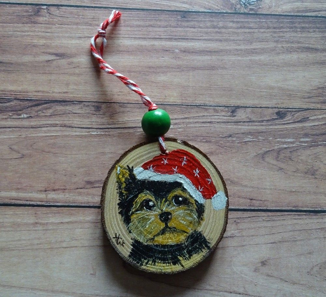 Mini peinture déco de Noël de votre animal  d'après photo personnelle ( sur commande uniquement)