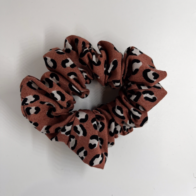 Dusky Pink Leopard Print Scrunchie 