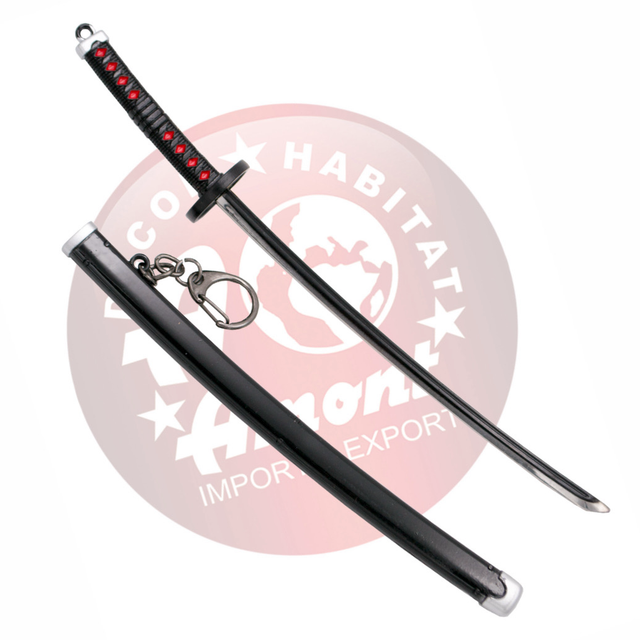 Llavero katana de Demon Slayer empuñada por Kamado Tanjirou A11754, de 21 cm