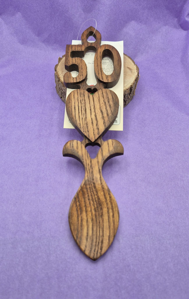 50th Anniversary Welsh Lovespoon  Dark