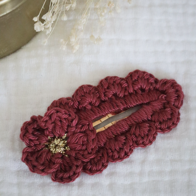 Barrette Léa prune 