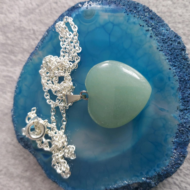 Green aventurine crystal heart 