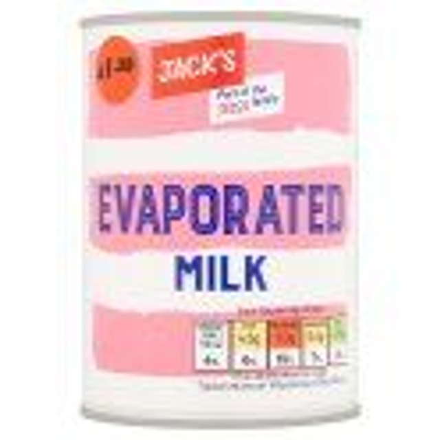 Jacks Evaporated Milk 410g tin