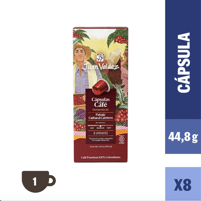 Cápsulas de Café Espresso Paisaje Cultural Cafetero 8 unidades