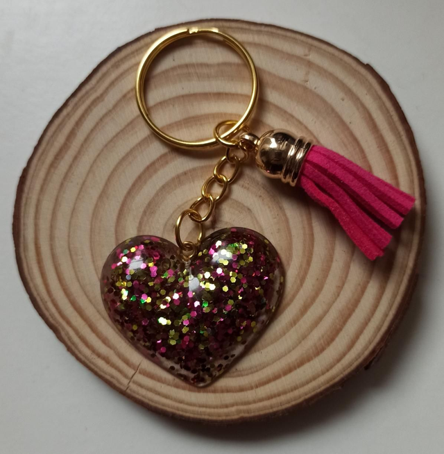 Porte clés coeur multicolore PC026