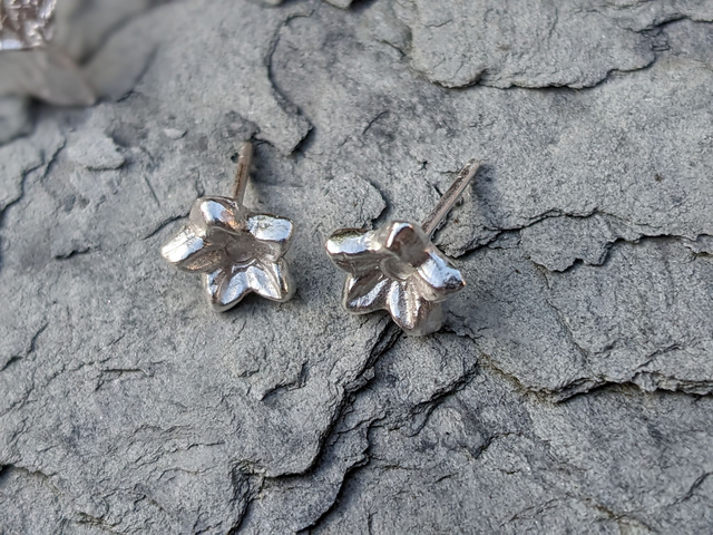 Large Curved Star Flower Earrings