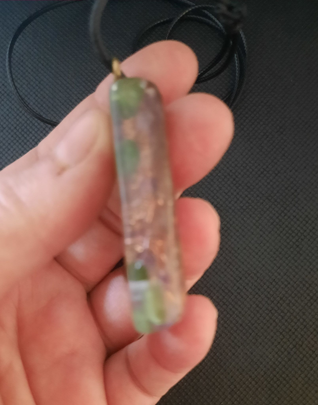 Pendentif Orgonite Améthyste / Jade néphrite