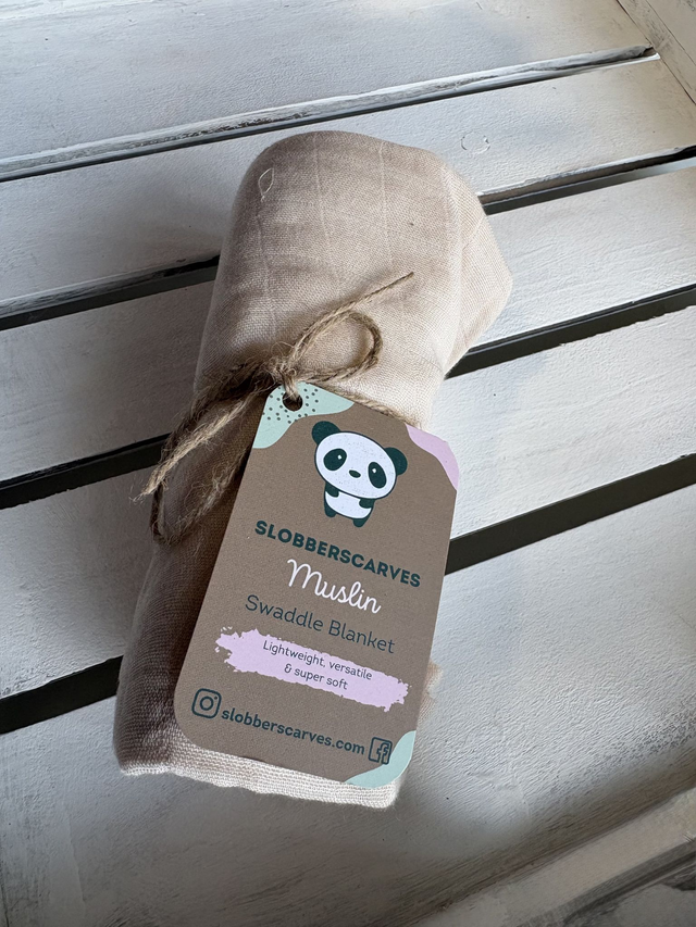 Cream Bamboo Muslin Swaddle Blanket 