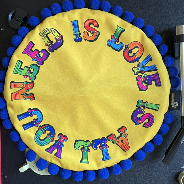 12” Round - all you need is love pom Pom 