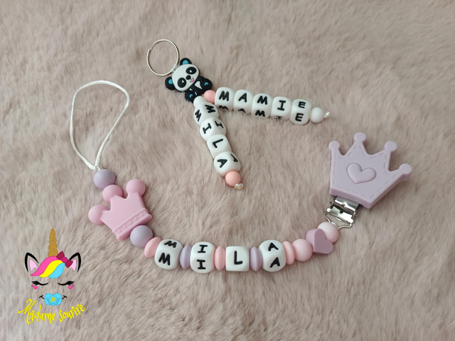 1 Attache tétine + 1 Porte clés 2 branches 