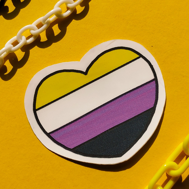 Non Binary  - Heart - Sticker - [SKR-NB-H]